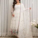 White Georgette Kurti Set