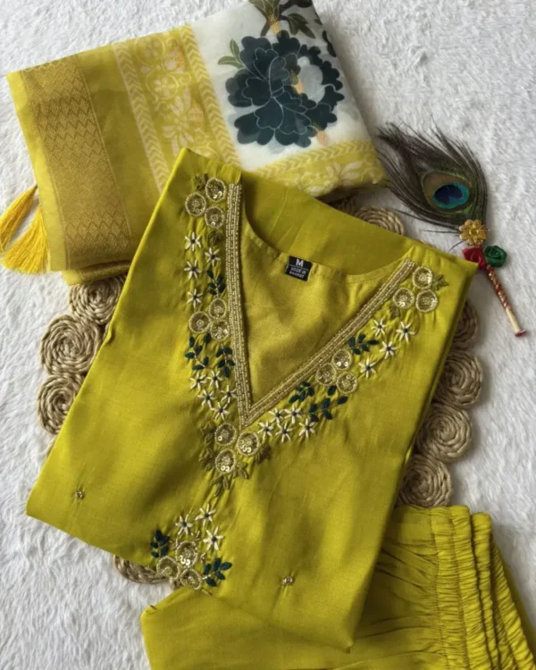 Yellow Silk Suit Set​ 2