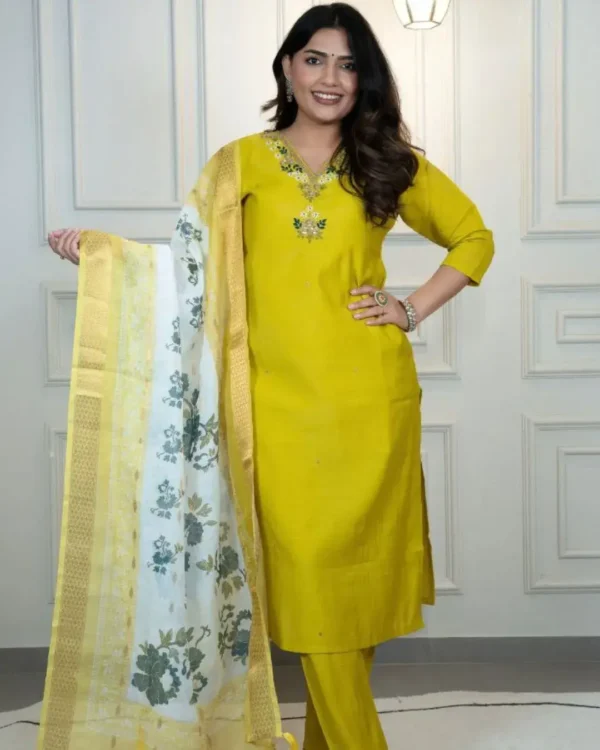 Yellow Silk Suit Set​ 2