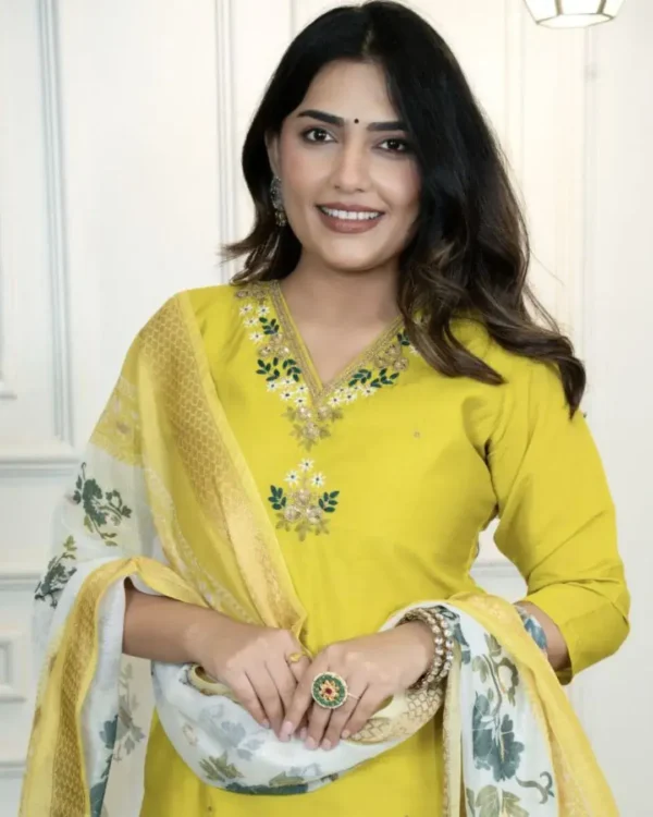 Yellow Silk Suit Set​ 2