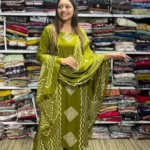 Mehndi Green Kurti Pant With Dupatta