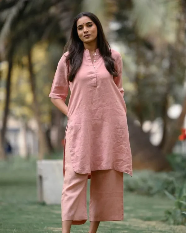 Light Pink Kurti With Pant Set