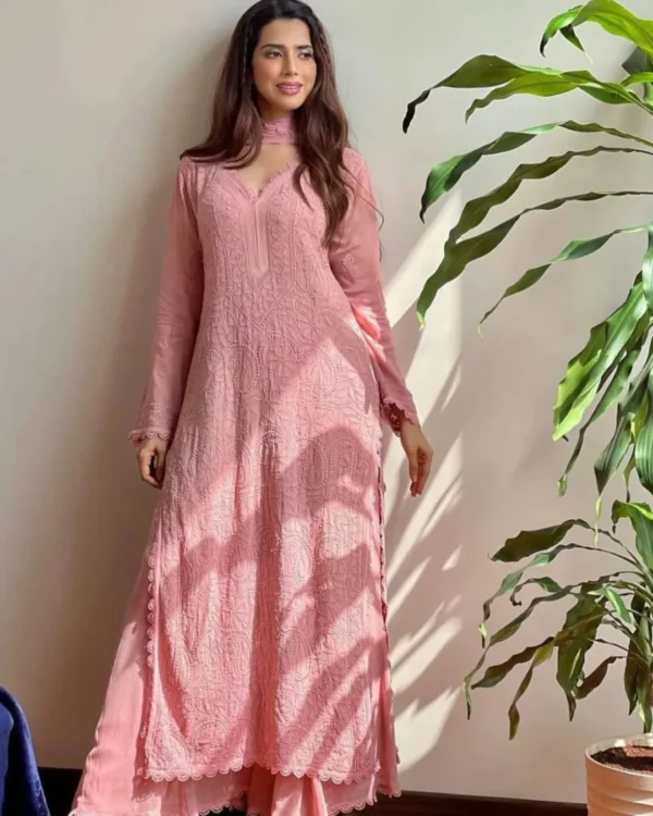 Pink Georgette Suit Set
