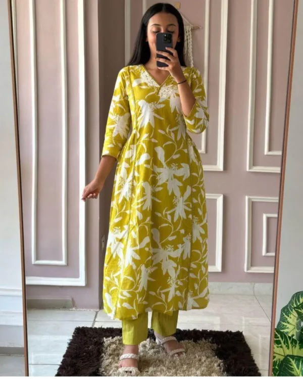 Office Wear Cotton Kurti Pant Set