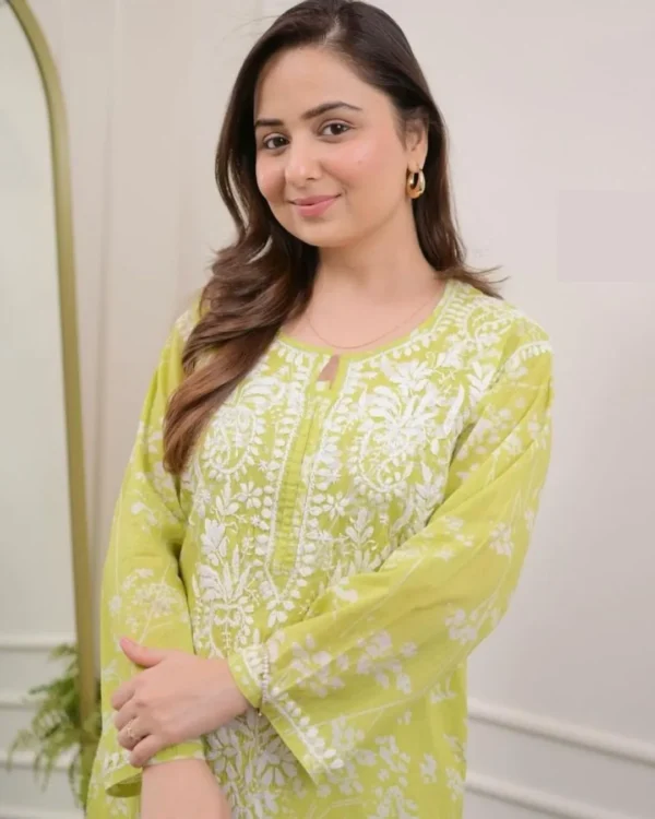 Light Green Kurti With Pant Set