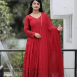 Maroon Anarkali Suit Set