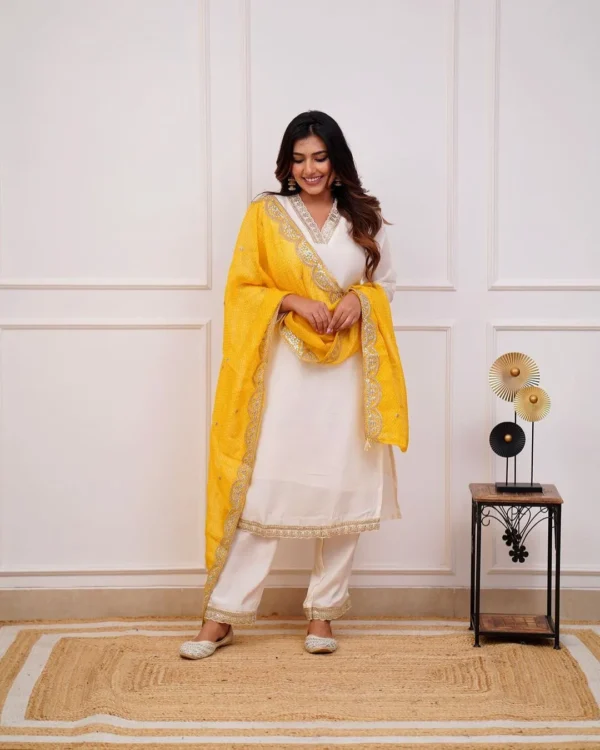 Party Wear Chanderi Silk Kurti Set
