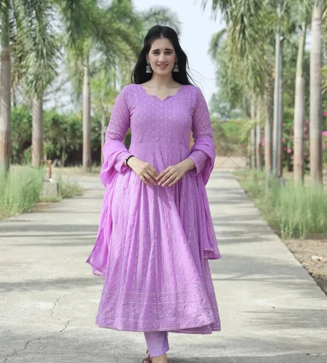 Light Purple Georgette Suit Set