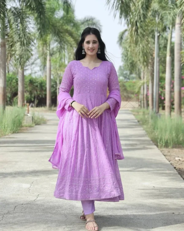 Light Purple Georgette Suit Set
