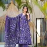 Dark Purple Anarkali Suit Set