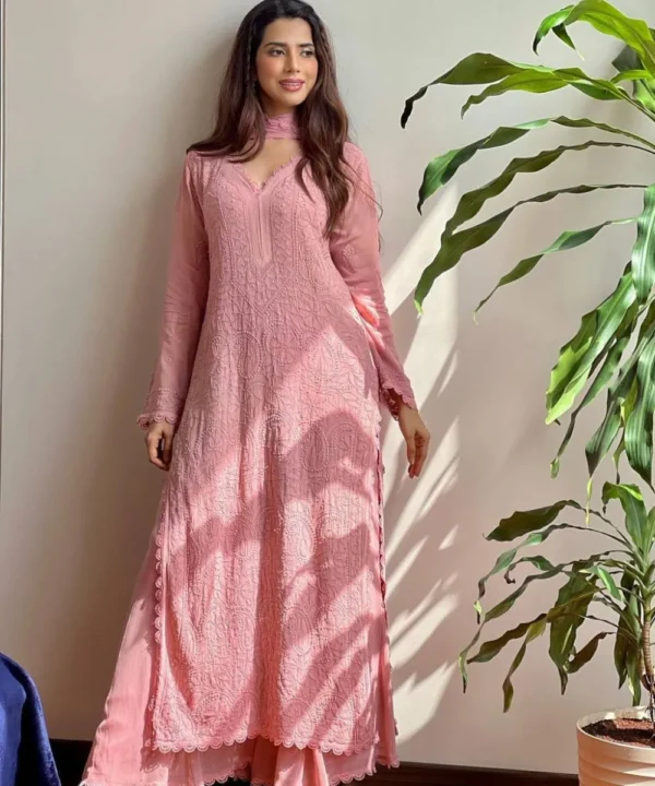 Pink Georgette Suit Set