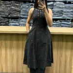 Sleeveless Black Kurti With Palazzo​ Set