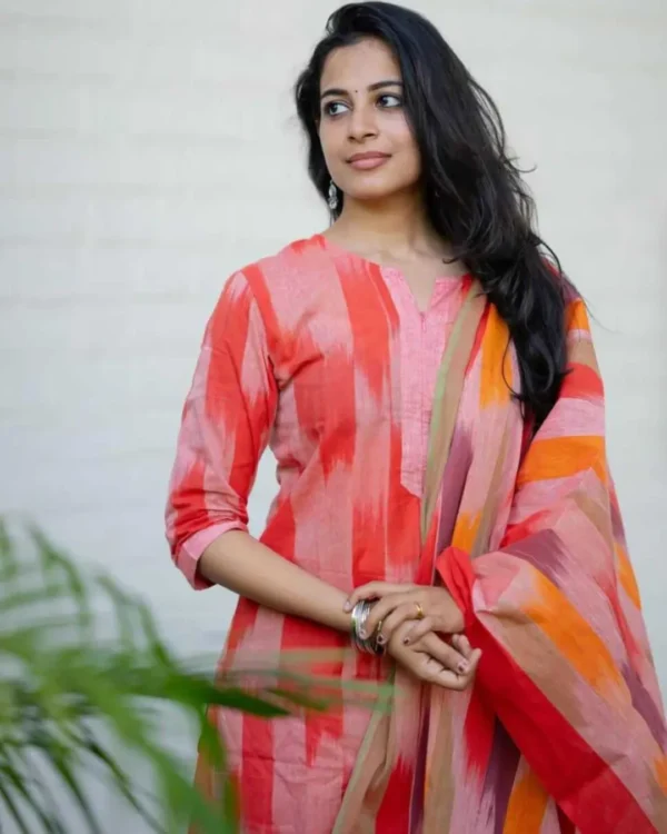 South Cotton Kurti Pant With Dupatta