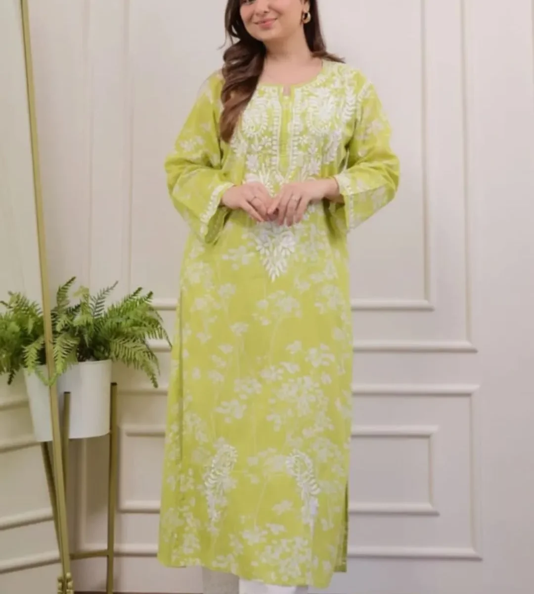 Light Green Kurti With Pant Set