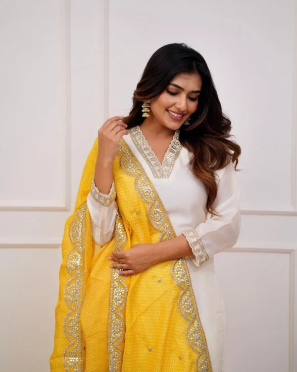 Party Wear Chanderi Silk Kurti Set