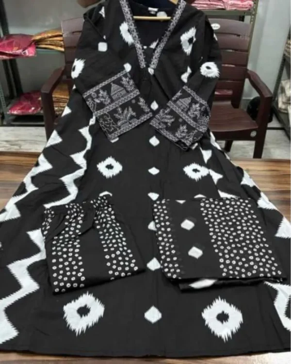 Black Palazzo With Kurti Dupatta Set