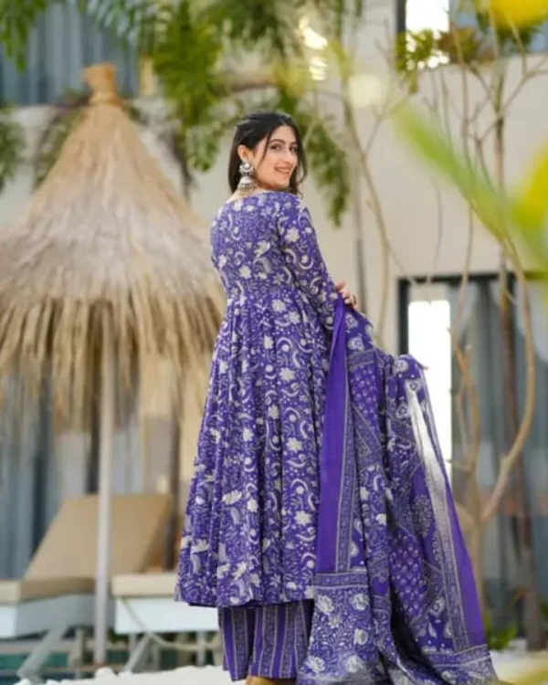 Dark Purple Anarkali Suit Set