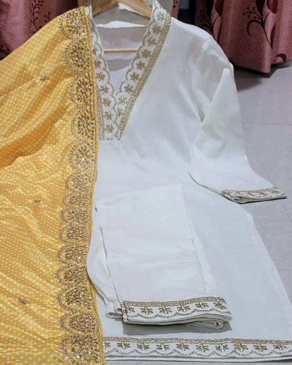 Party Wear Chanderi Silk Kurti Set