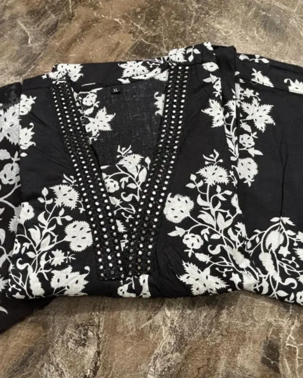 Black Palazzo With Kurti Dupatta Set 1