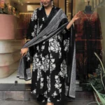 Black Palazzo With Kurti Dupatta Set