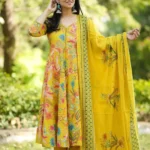 Cotton Yellow Sanganeri Print Kurti & Kurta Set