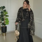 Crepe Kurti With Sharara Suit Set