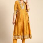 Yellow Kurti Combination With Pant