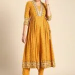 Yellow Kurti Combination With Pant