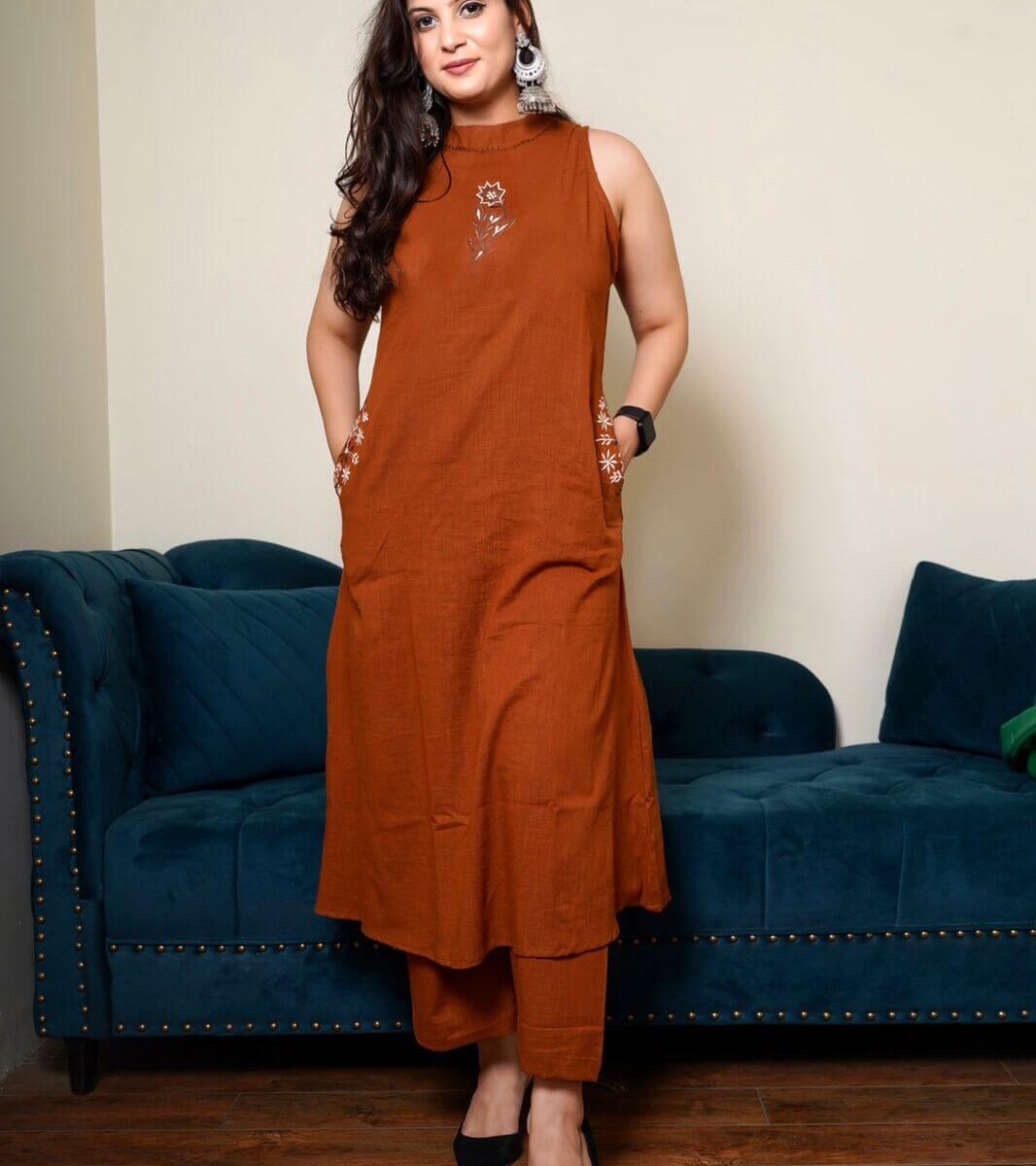 Sleeveless Kurti With Palazzo Set