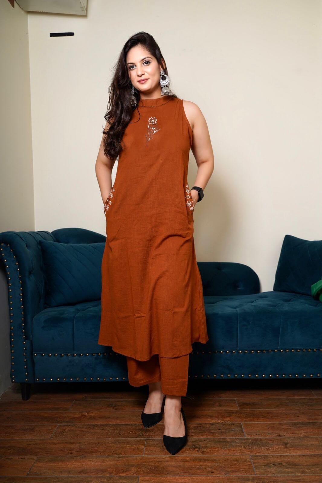 Sleeveless Kurti With Palazzo Set