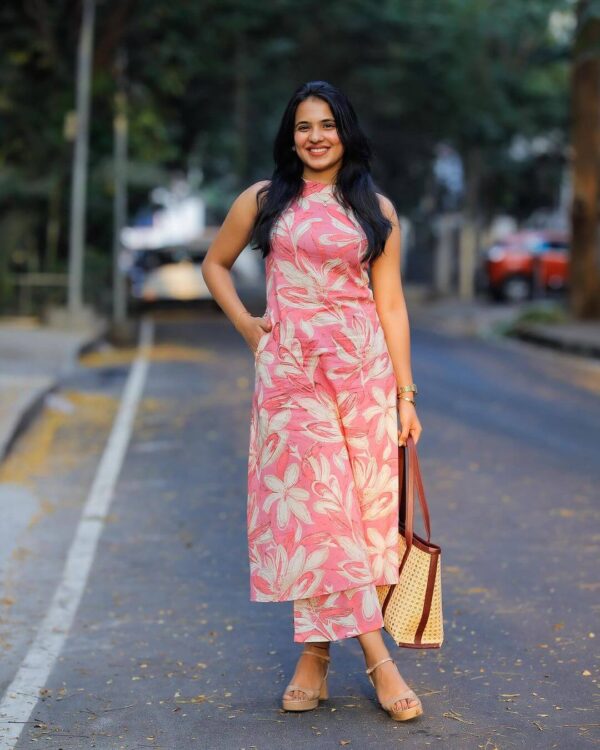 Light Purple Sleeveless Kurti With Palazzo