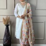 White Viscose Nylon Suit Set