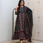 Black Cotton Kurti Set