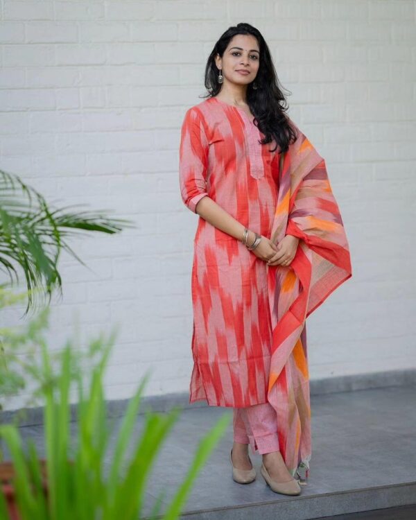 South Cotton Kurti Pant With Dupatta