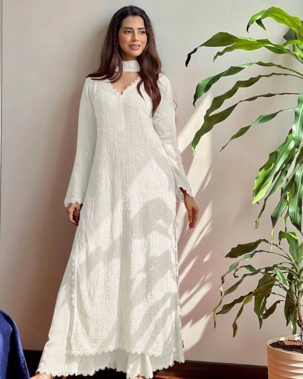 White Georgette Suit Set