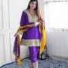 Party Wear Cotton Purple Suit Set