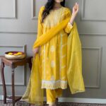 Yellow Party Wear Kurti Set