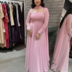 Pink Georgette Anarkali Suit Set