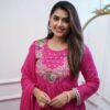 Pink Floral Print Kurti Pant With Dupatta