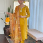 Viscose Chanderi Yellow Suit Set