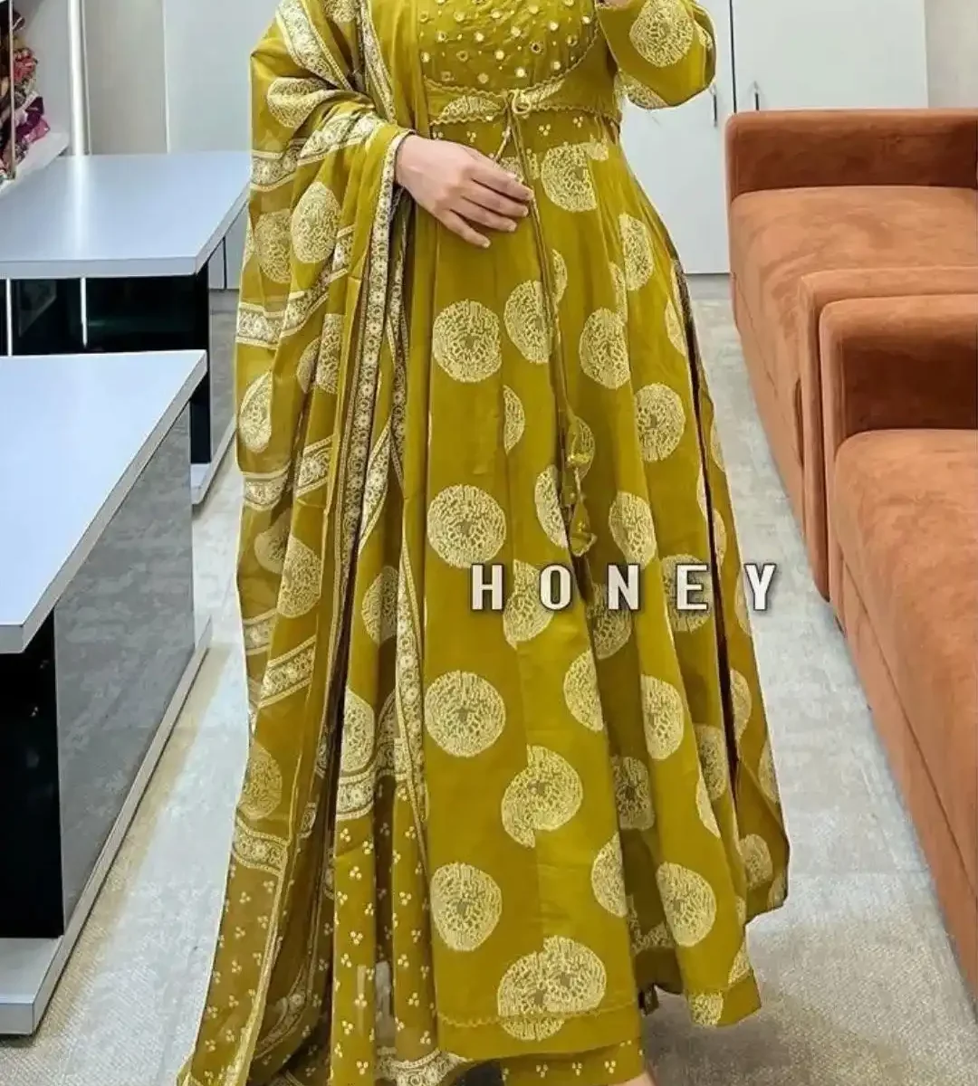 Green Cotton Kurti Pant With Dupatta Set
