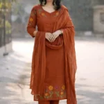 Floral Print Cotton Kurti Pant With Dupatta
