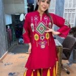 Red Floral Kurtiβ With Pant Set