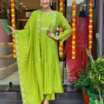 Peacock Green Kurti Pant With Dupatta​