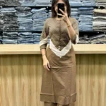 Marron Cotton Kurti Palazzo With Dupatta