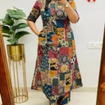 Multicolored Cotton Kurti With Pant