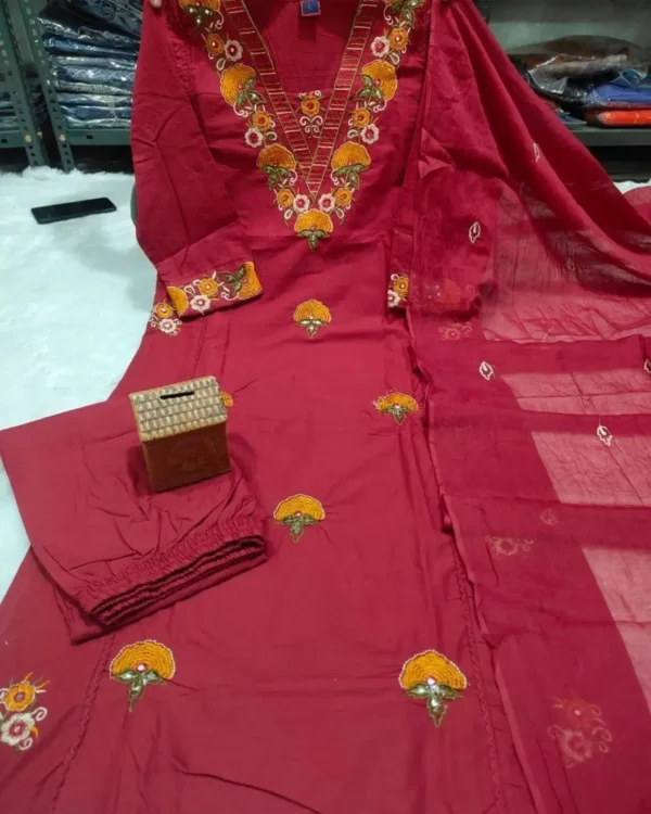 Dark Maroon Colour Suit Set