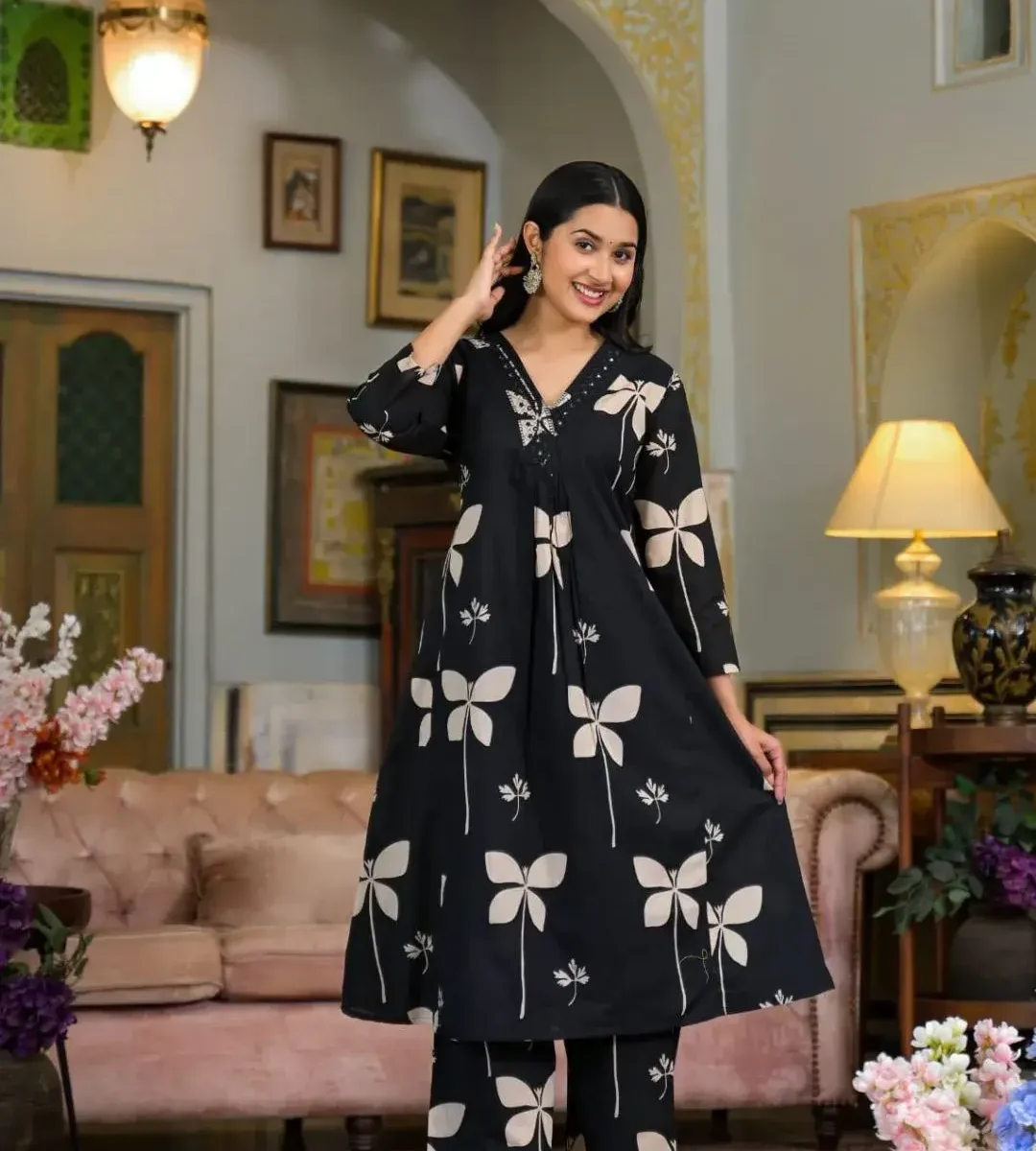 Cotton Printed Kurti With Pant Set​