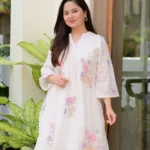 Cotton White Kurti And Plazo Set
