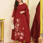 Cotton A-Line Kurti Pant With Dupatta Set